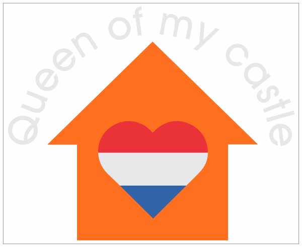 Koningsdag Sticker Queen Of My Castle - Transparant Dekwit