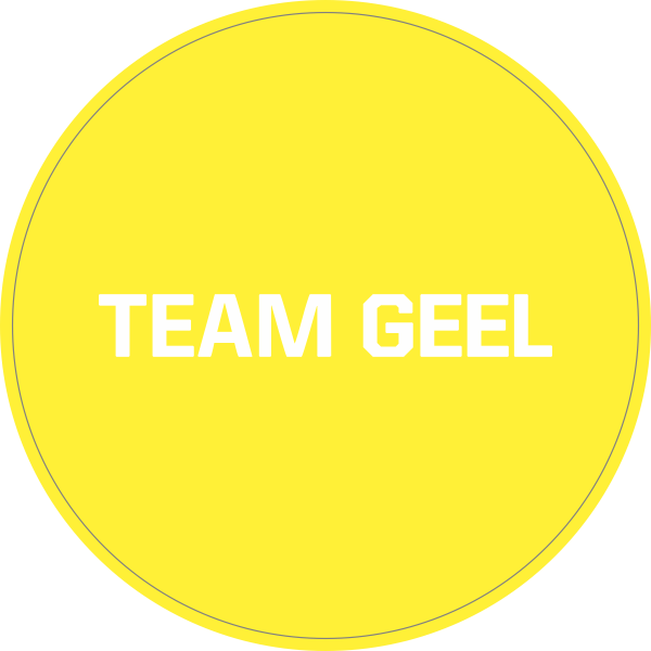 Sticker team geel