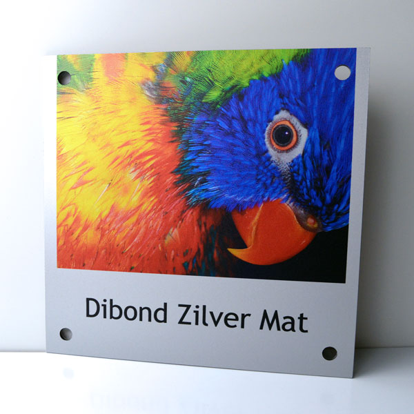 Naambord Dibond Zilver Mat