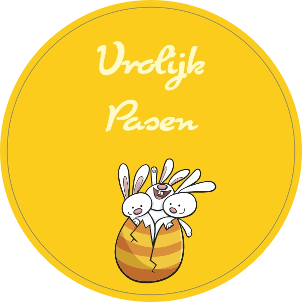 Vrolijk Pasen sticker rond
