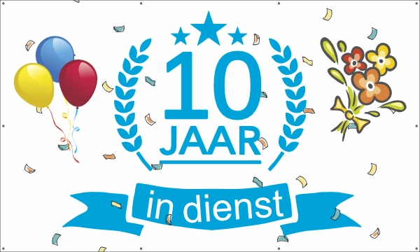 10 jaar in dienst spandoek
