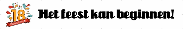 18 het feest kan beginnen spandoek