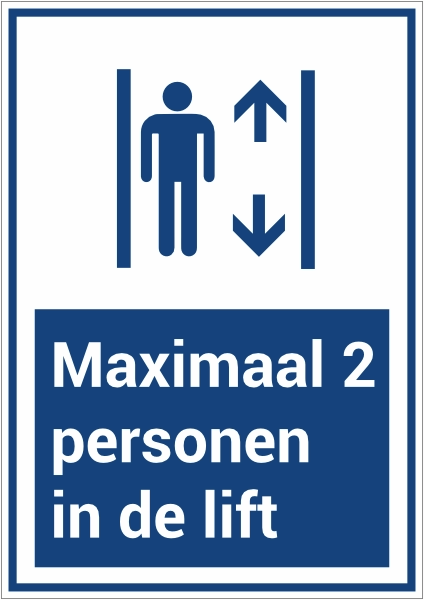2 personen in de lift sticker