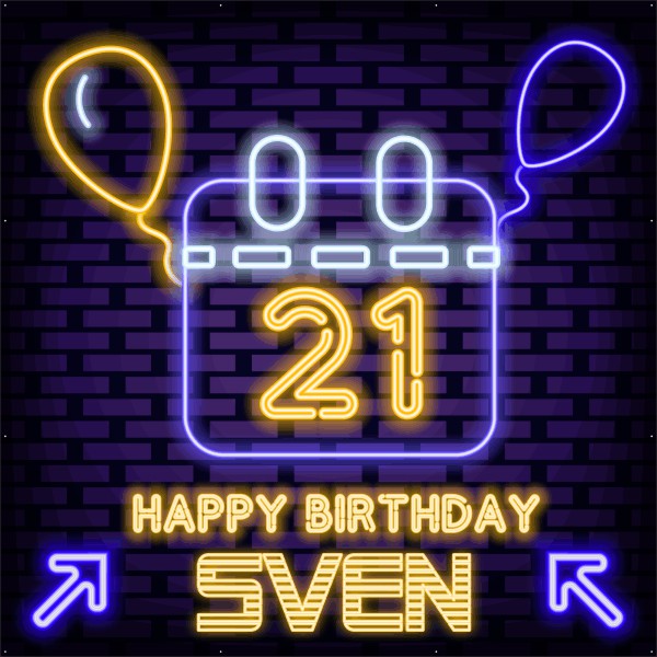 21! Happy Birthday Neon