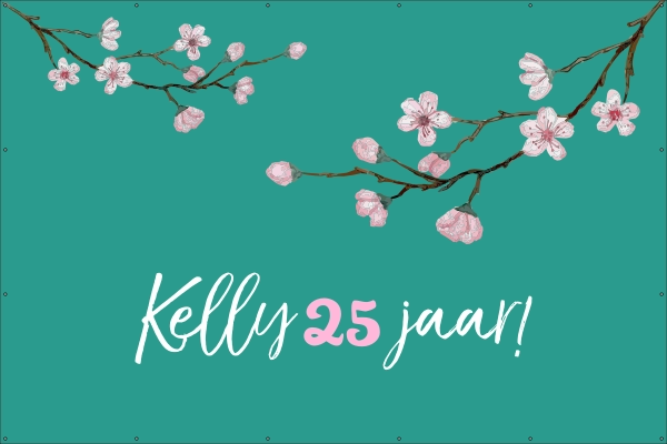 25 jaar spandoek bloesem