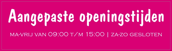 Aangepaste openingstijden sticker