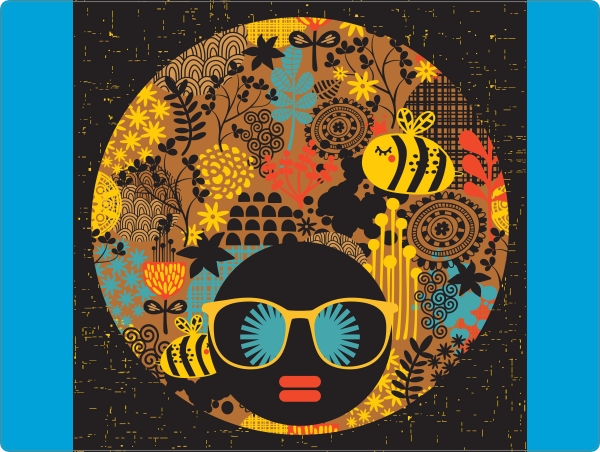 Abstract Portrait laptop sticker 15 inch