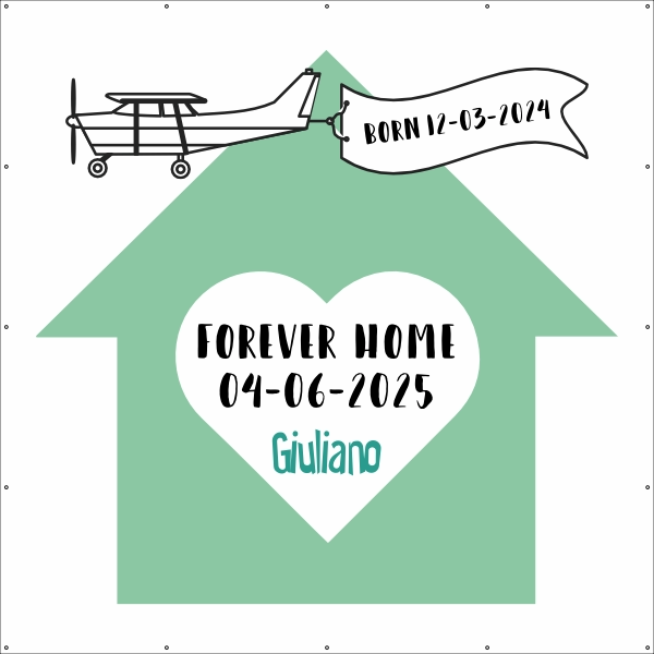 Adoptie born forever home spandoek