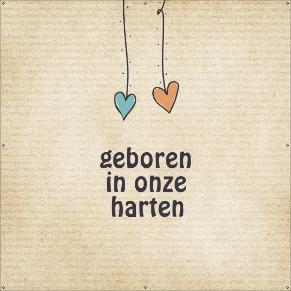 Adoptie geboren in onze harten spandoek