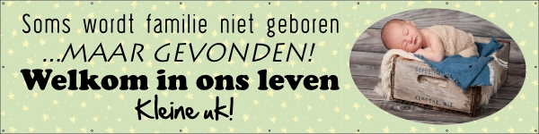 Adoptie gevonden familie spandoek