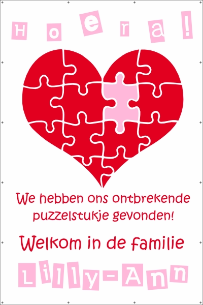 Adoptie Ontbrekend puzzelstukje spandoek