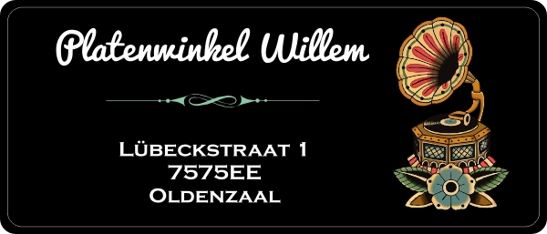 Adressticker platenwinkel