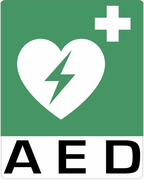 AED sticker met tekst