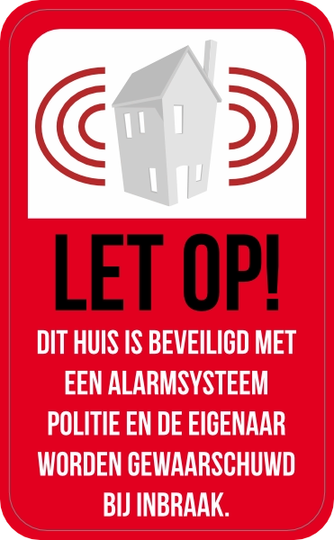 Alarmsysteem sticker huis