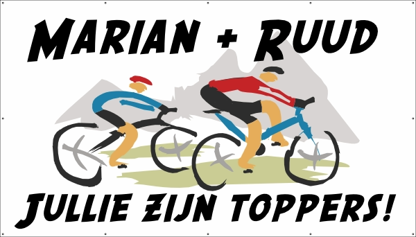 alpe dhuez aanmoediging spandoek