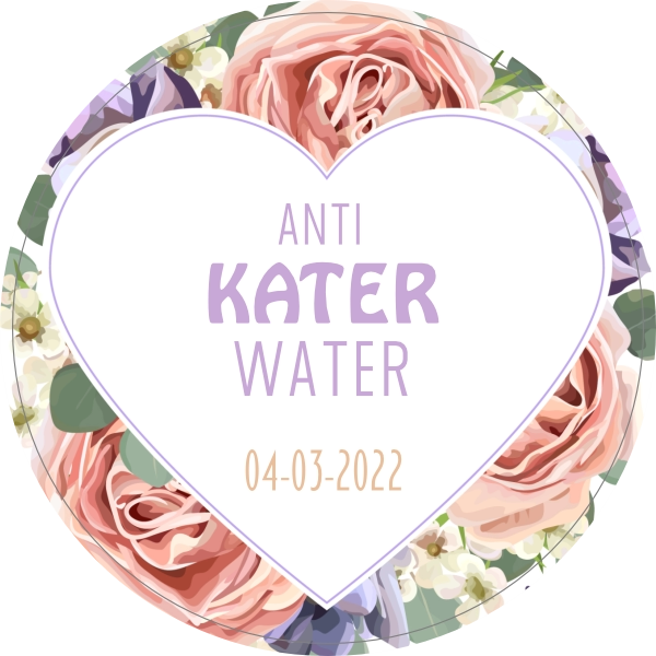 Anti katerwater bloemen hart sticker