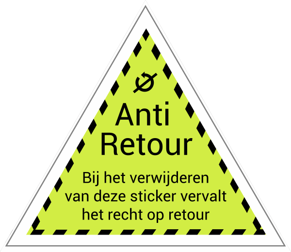 Anti retour sticker driehoek