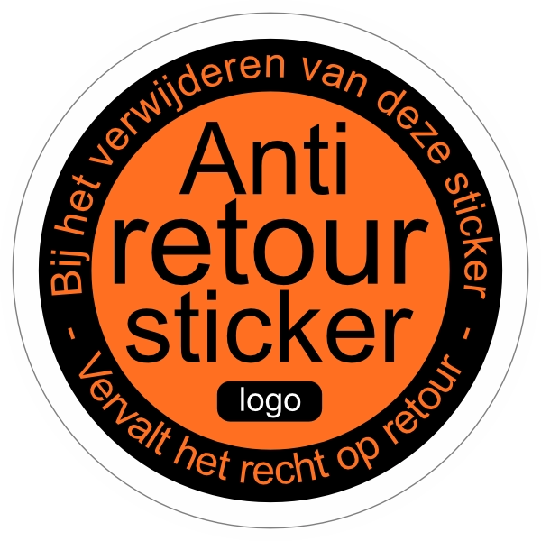 Anti-retour sticker met eigen logo