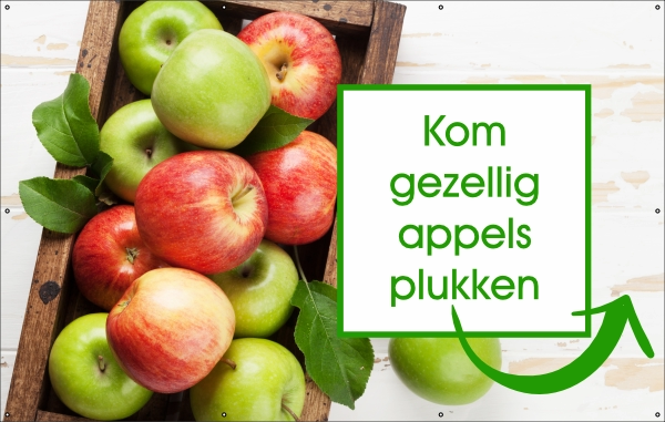 Appels plukken spandoek