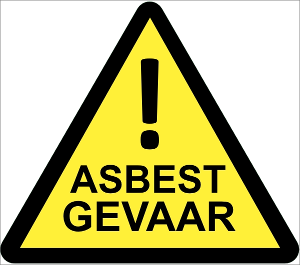Asbest gevaar sticker