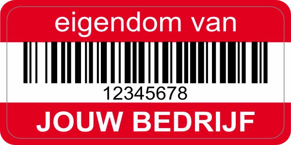 asset eigendom sticker rood