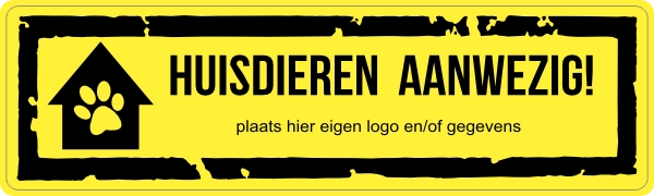 Attentie huisdieren aanwezig sticker