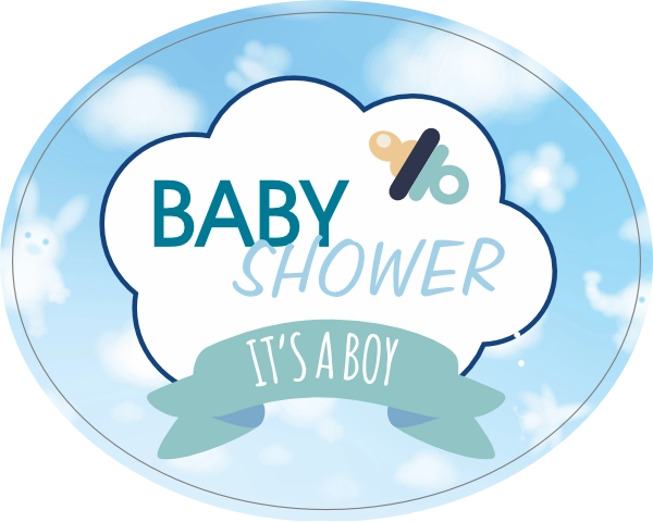 Babyshower sticker jongen