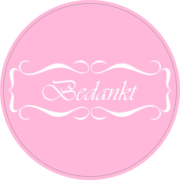 Bedankt sticker Roze