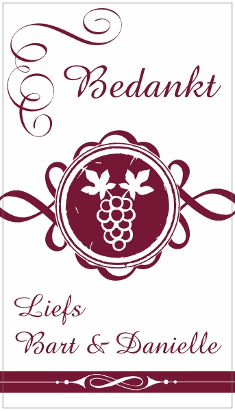 Bedankt wijnetiket