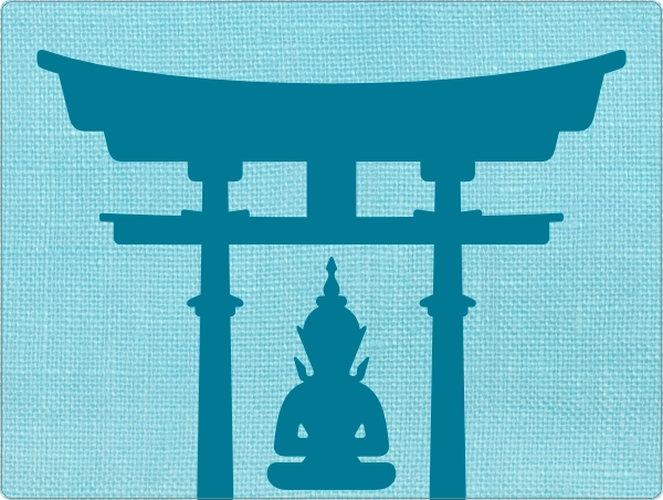 Blauw Buddha laptop sticker 15 inch