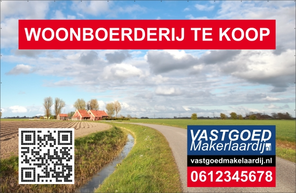 Boerderij verkopen voorbeeld spandoek