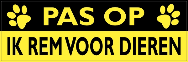 Ik rem voor dieren bumpersticker