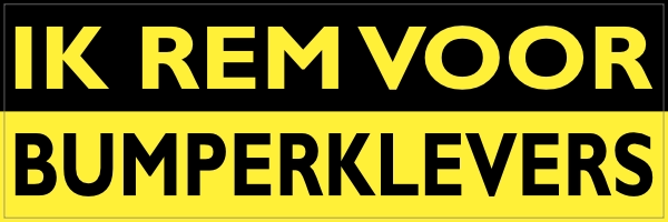 Ik rem voor bumperklevers bumpersticker