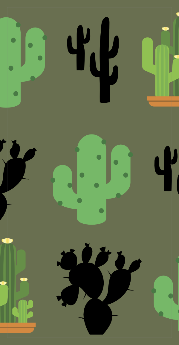 Cactus handdoek groen