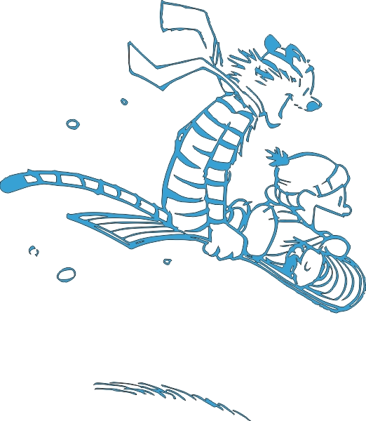 Calvin en Hobbes muursticker