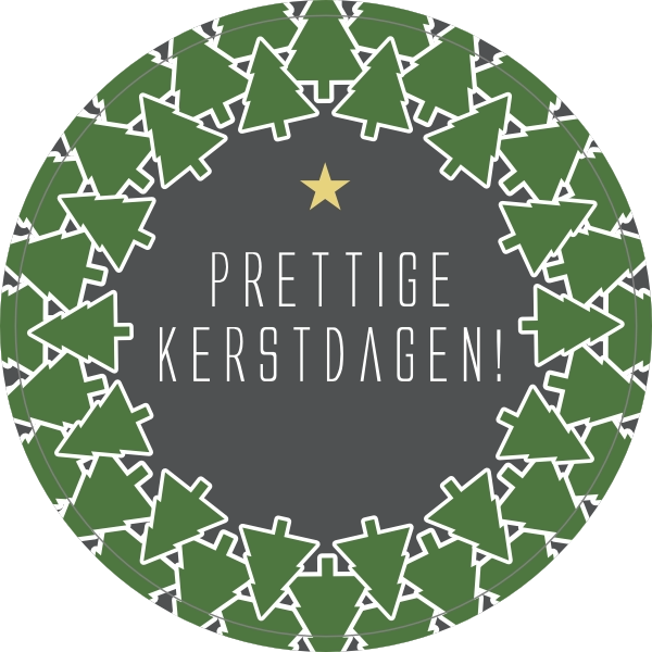Cirkel Kerstbomen sticker
