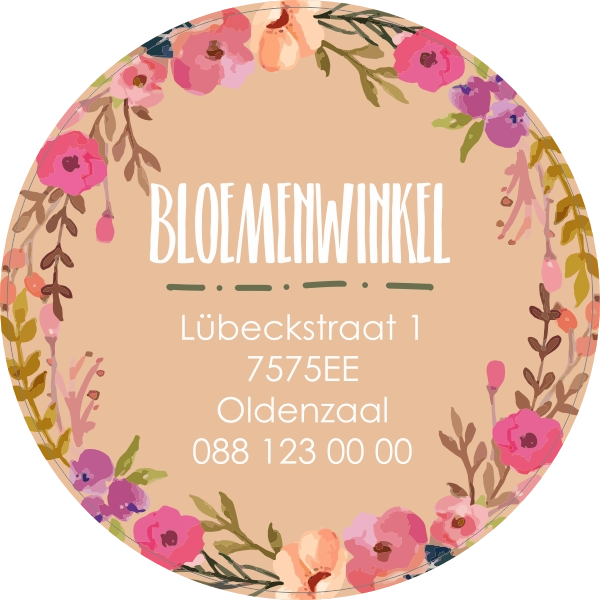 Adressticker bloemenwinkel