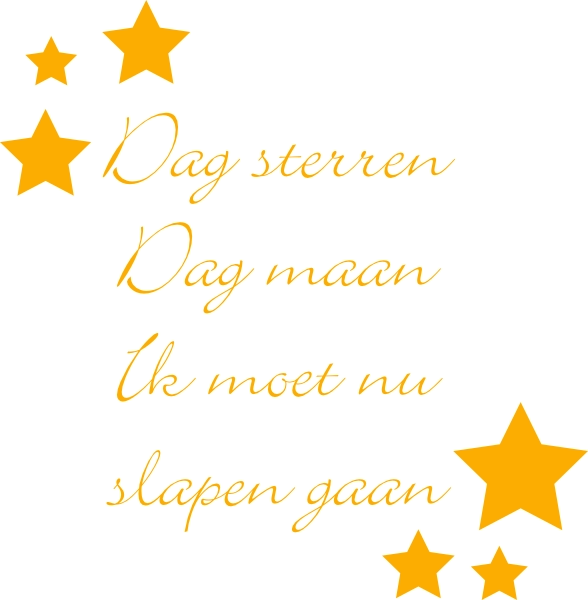Sterren muurstickers met tekst