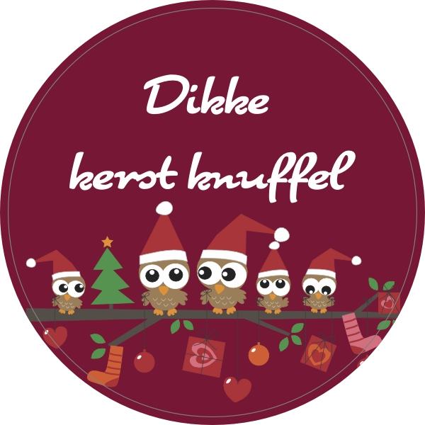 Dikke kerstknuffel sticker