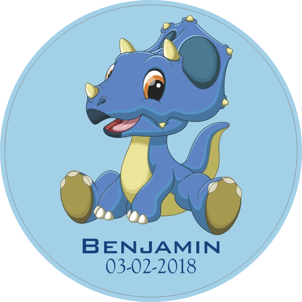 Dino geboortesticker