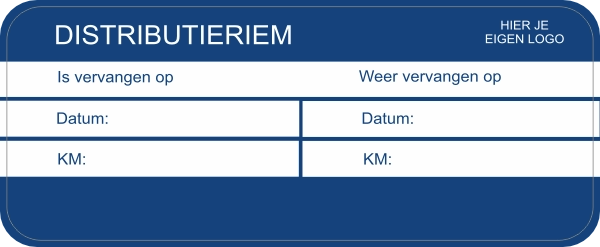 Distributieriem sticker groot