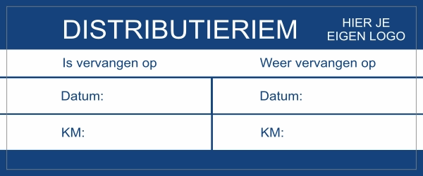 Distributieriem sticker klein