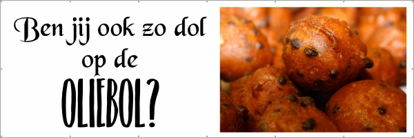 Dol op de oliebol spandoek
