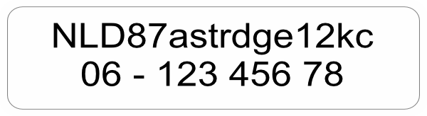 Doming sticker exploitantnummer