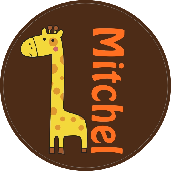 Naamsticker doopsuiker Giraffe