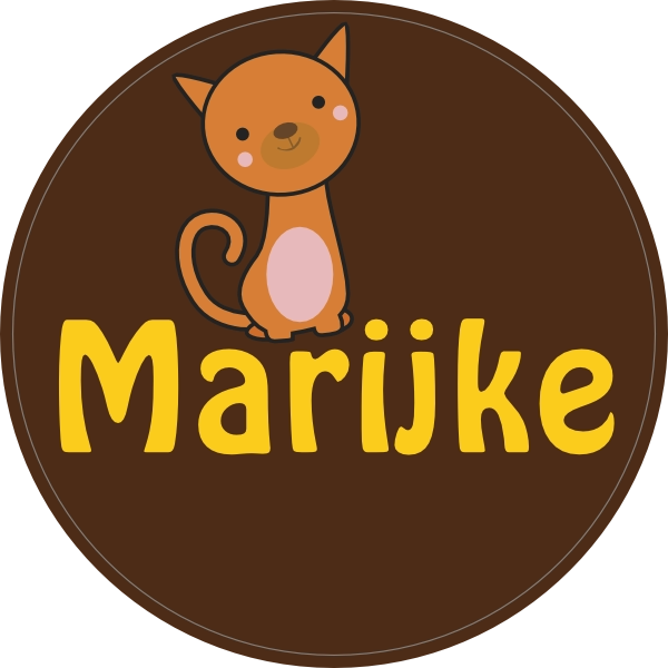 Naamsticker doopsuiker Oranje kat