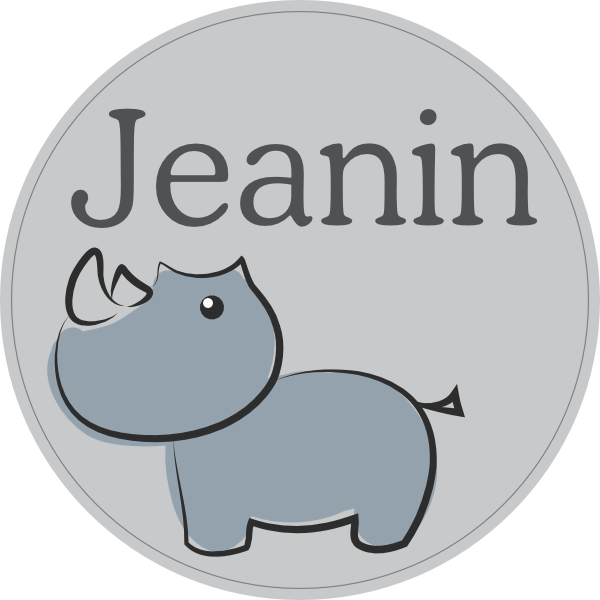 Naamsticker doopsuiker Neushoorn