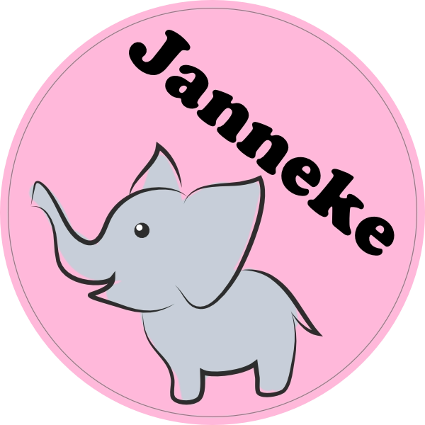 Naamsticker doopsuiker Olifantje