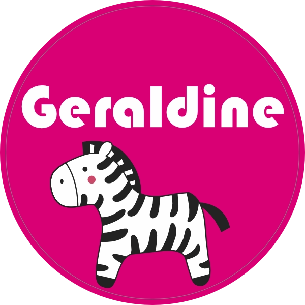 Naamsticker doopsuiker Zebra