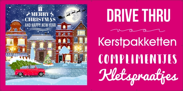 Drive thru xmas spandoek